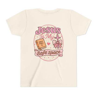 Youth Tee — "Jesus Is My Safe Space" Christian Kids T-Shirt
