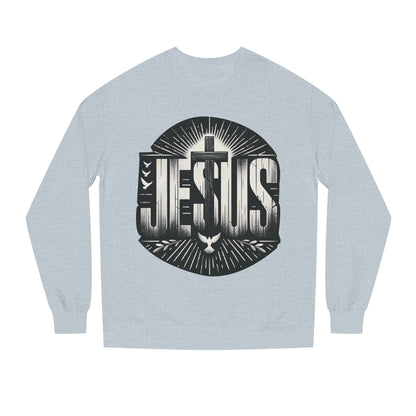 Jesus Graphic Sweatshirt — Vintage Cross & Dove Christian Crewneck