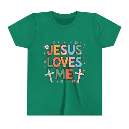 Youth Tee — "Jesus Loves Me" Colorful Christian Kids T-Shirt
