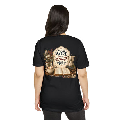 Bible Verse T-Shirt — "Your Word Is a Lamp to My Feet" Inspirational Christian Tee