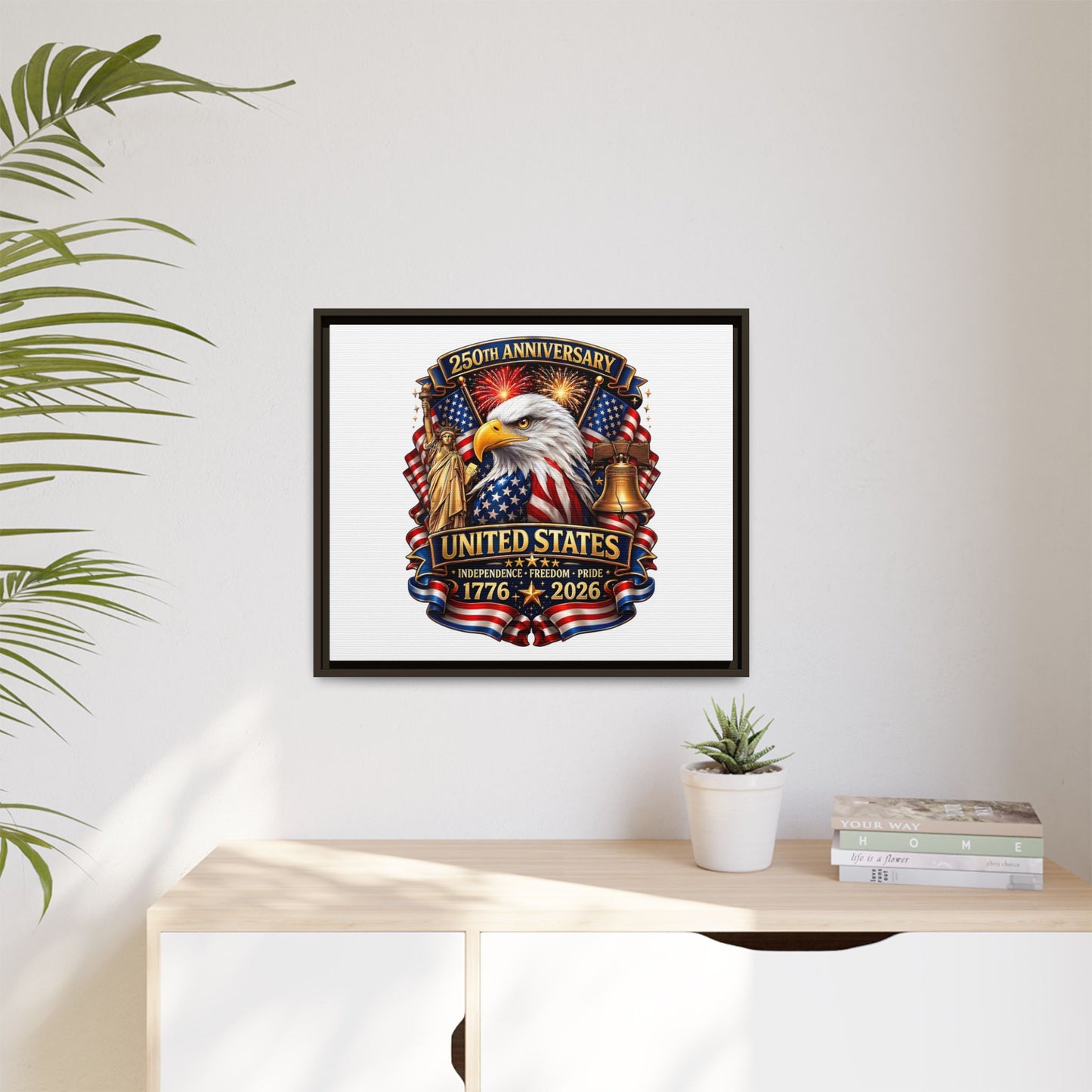 250th Anniversary United States Framed Canvas - Patriotic Eagle 1776–2026