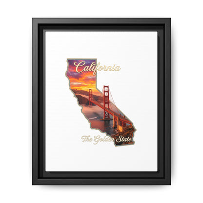 California Golden Gate Map Matte Canvas Print (Framed)