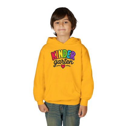 Kindergarten Kids Hoodie — Colorful Heart Graphic Back-to-School Sweatshirt