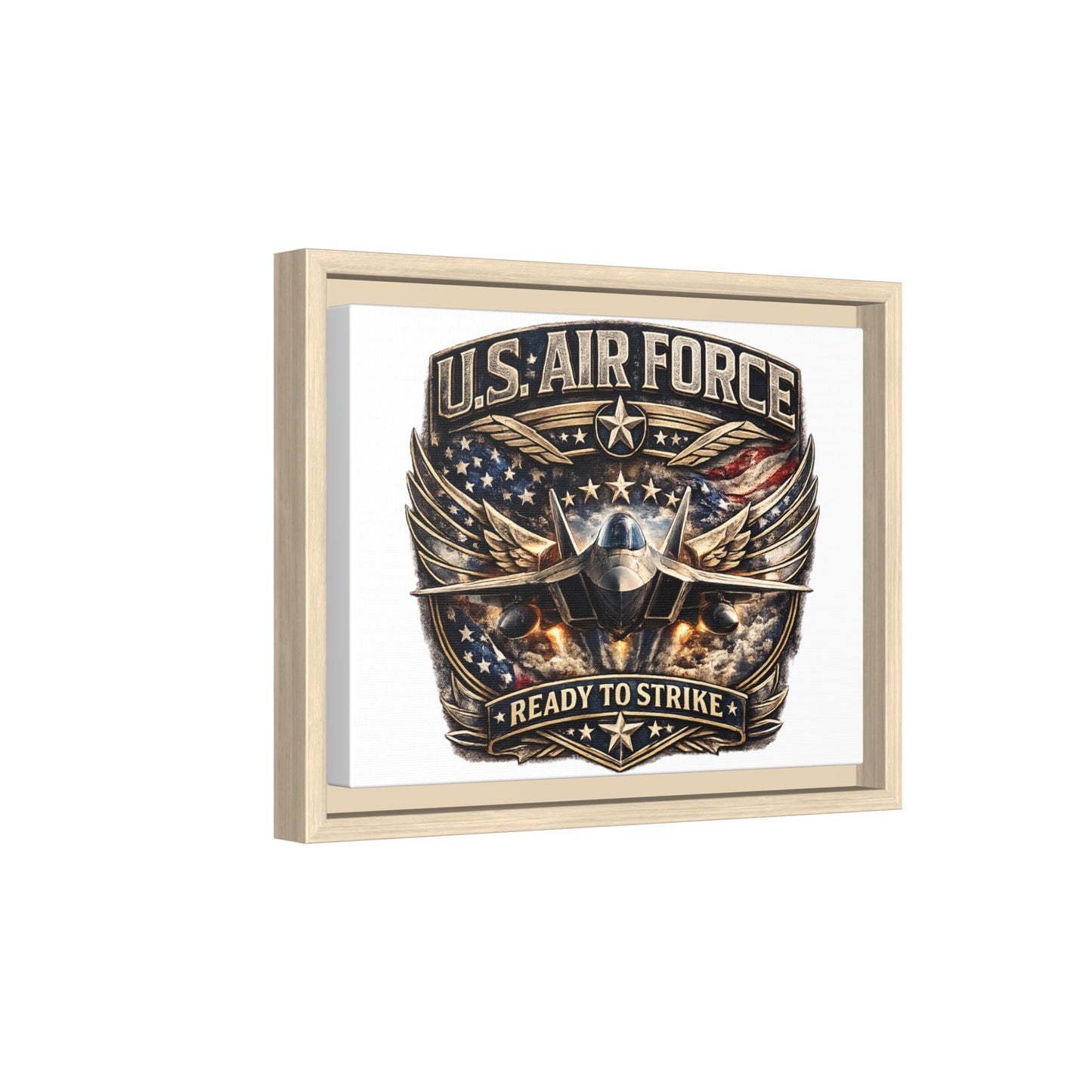U.S. Air Force Framed Canvas Print – "Ready to Strike" Military Wall Art