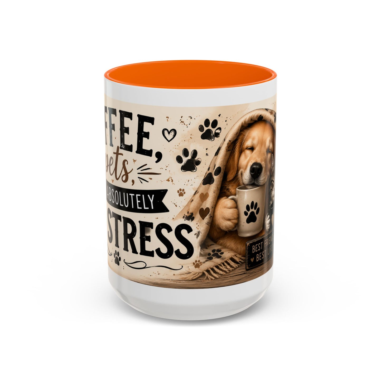 Dog and Cat Coffee Mug – "Best Friends, Best Life" Accent Tea Cup (11/15oz)