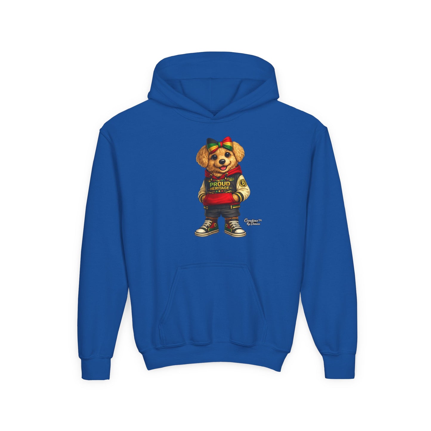 Youth Hoodie — 'Proud Heritage' Teddy Bear Streetwear Kids Pullover