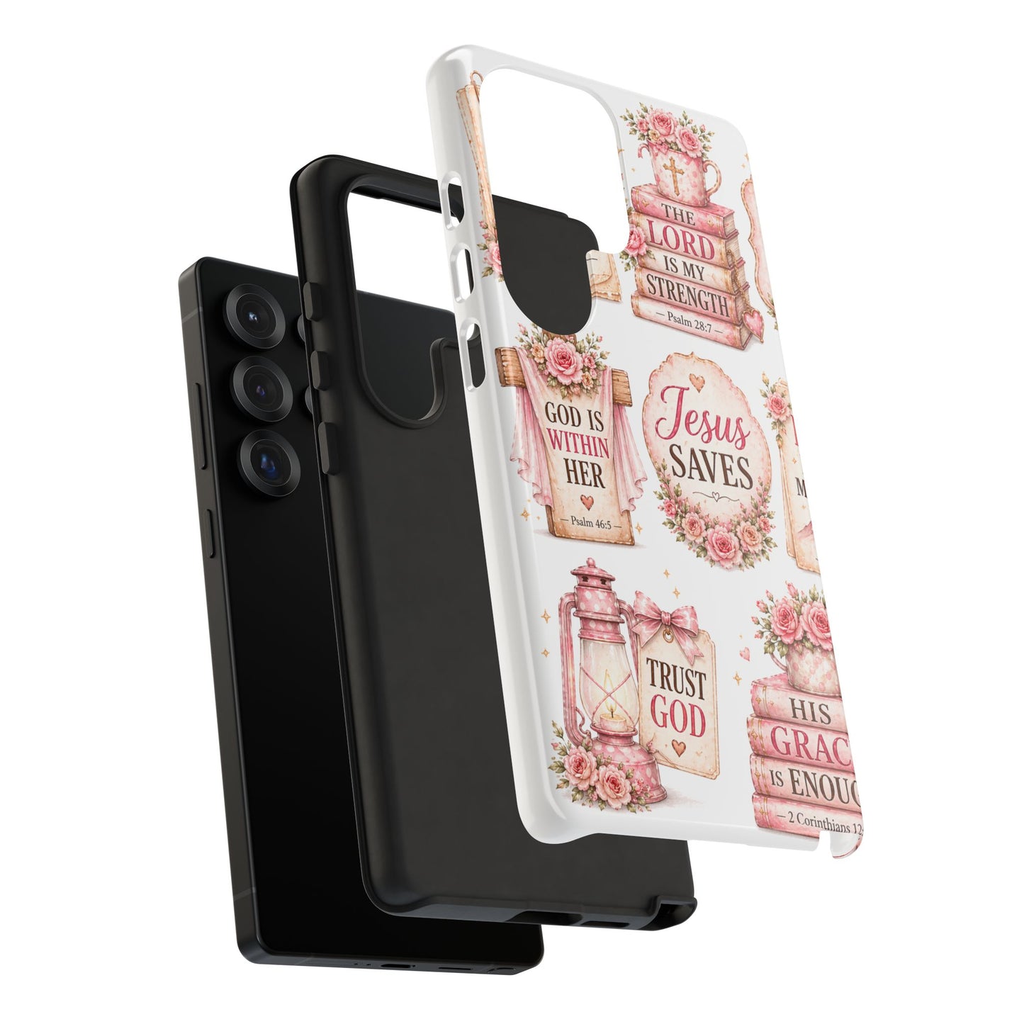 Faith Phone Case — 'Jesus Saves' Floral Christian Scripture iPhone Case