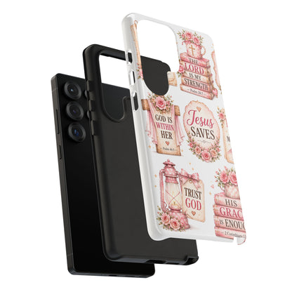 Faith Phone Case — 'Jesus Saves' Floral Christian Scripture iPhone Case