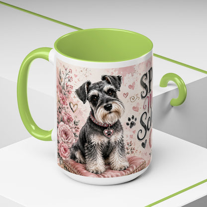 Spoiled Miniature Schnauzer Club Accent Coffee Mug — Cute Dog Mom Gift