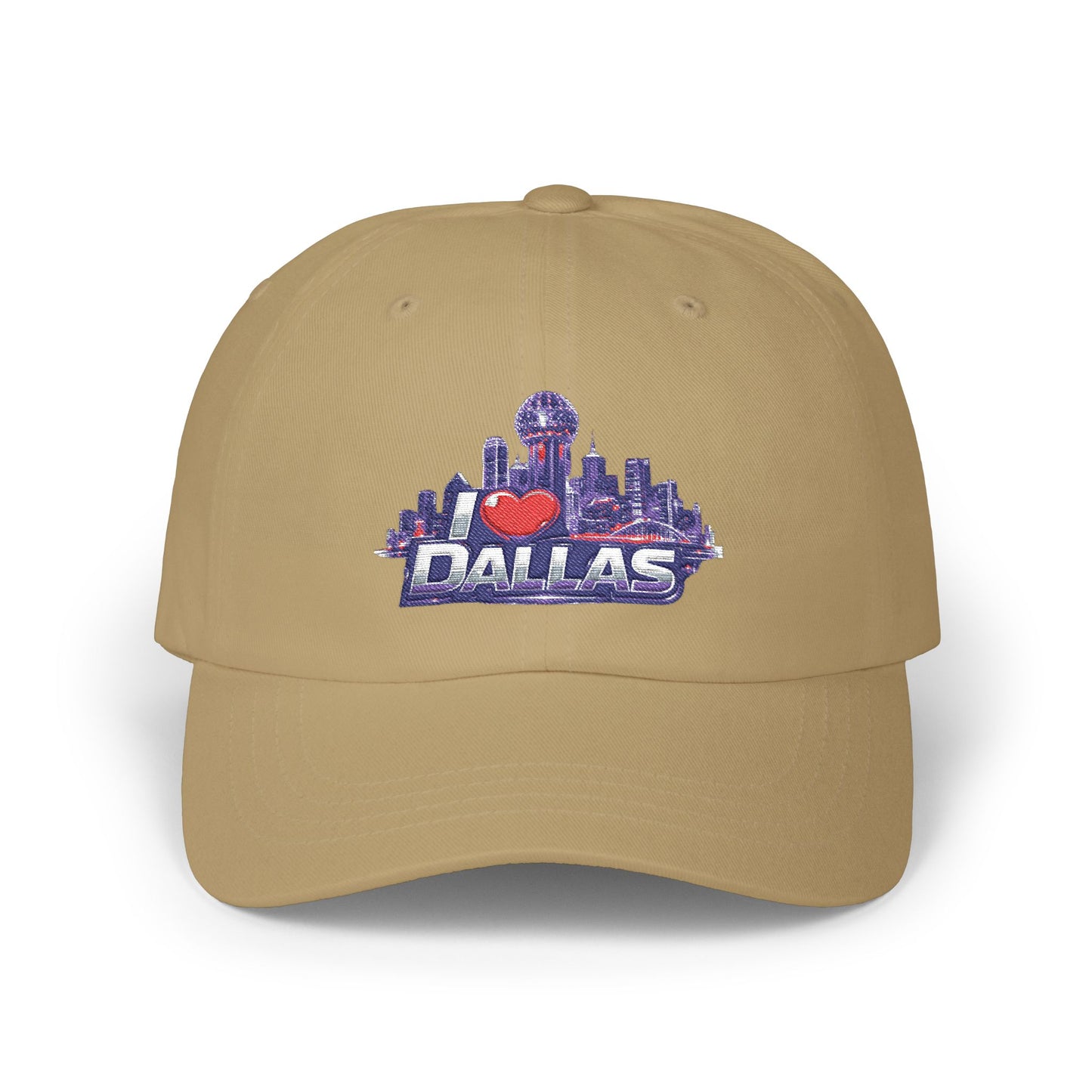 I Heart Dallas Dad Cap - White Embroidered Skyline Baseball Hat