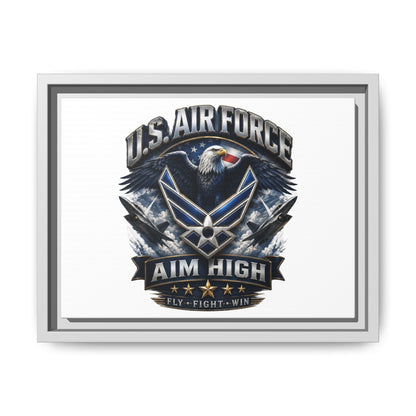 U.S. Air Force 'Aim High' Framed Matte Canvas Wall Art