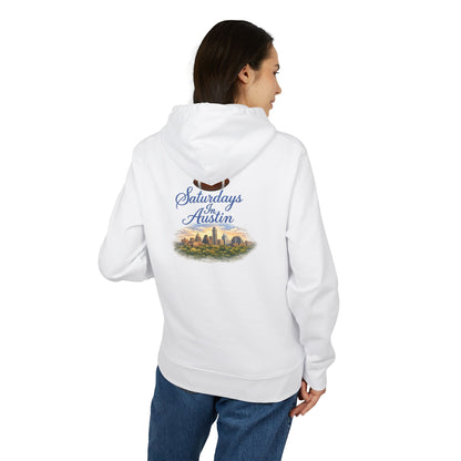 Saturdays in Austin Hoodie — Austin Skyline & Coffee Graphic