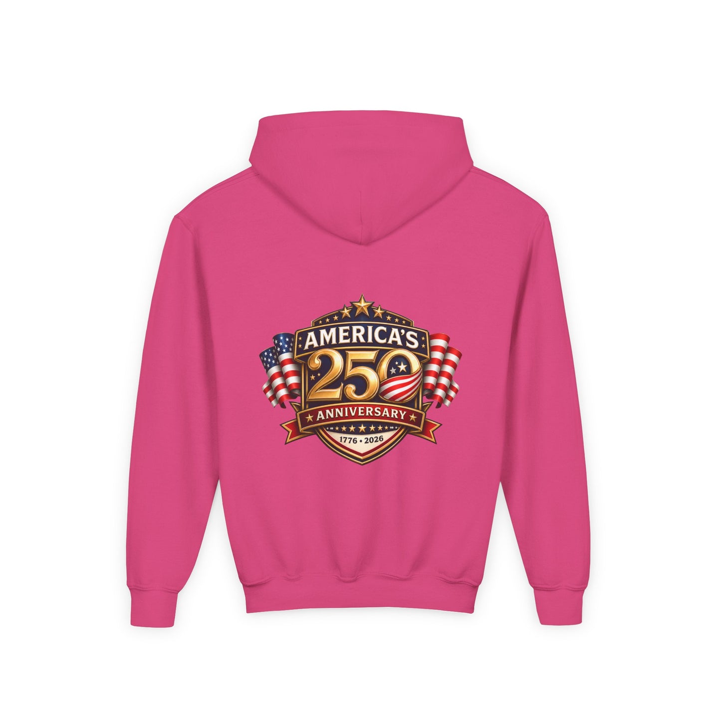Youth Hoodie — "America's 250th Anniversary" Patriotic 1776-2026 Celebration Design