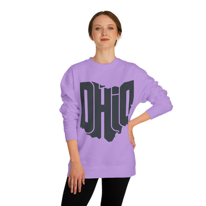 Ohio State Outline Crewneck Sweatshirt — Bold 'OHIO' Map Graphic