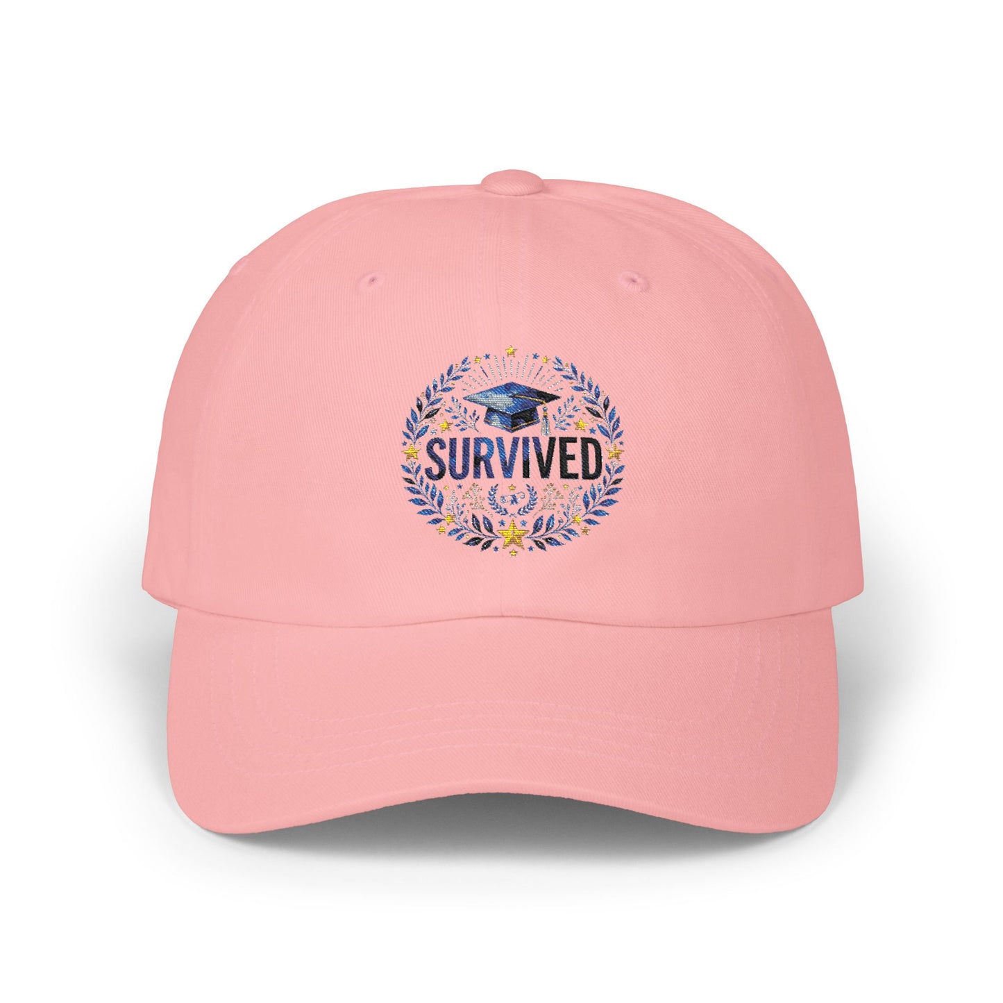 Survived Floral Crest Dad Cap – Inspirational Embroidered Baseball Hat