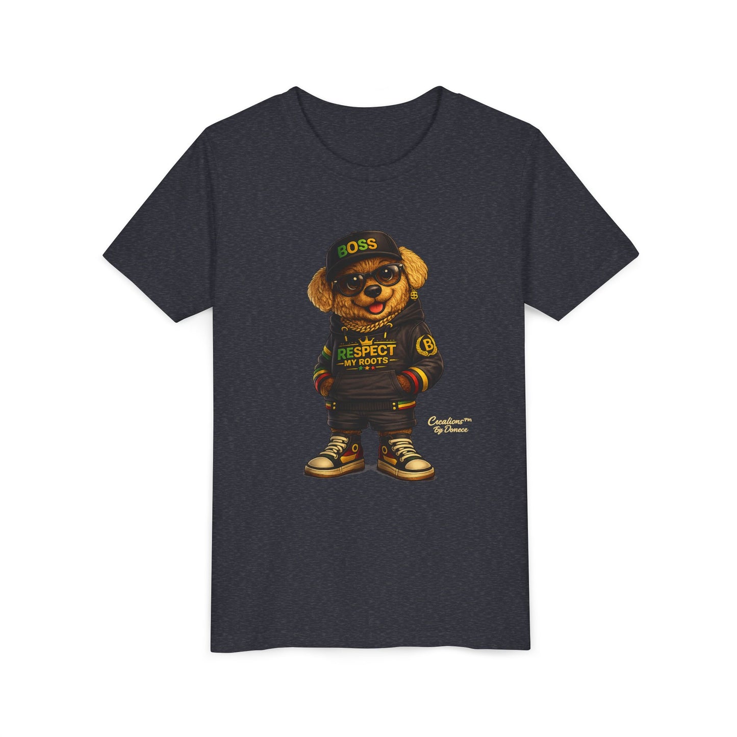 Kids Graphic Tee - 'Respect the Hustle' Teddy Bear Streetwear