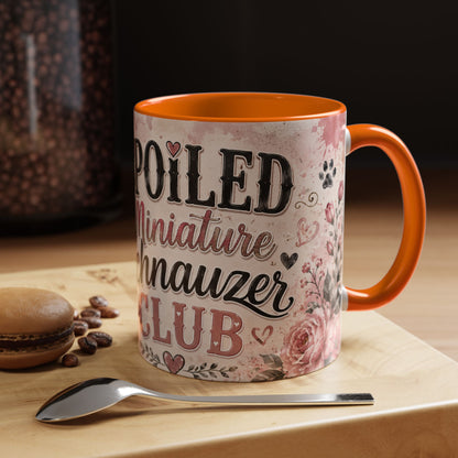Spoiled Miniature Schnauzer Club Accent Coffee Mug — Cute Dog Mom Gift