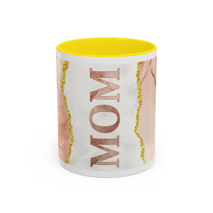 Mom Marble Accent Coffee Mug — Rose Gold & Gold Vein 11/15oz Gift