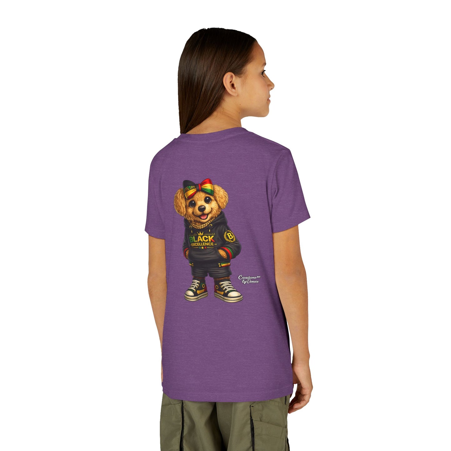 Youth Tee — Rasta Teddy "Black Excellence" Graphic Shirt