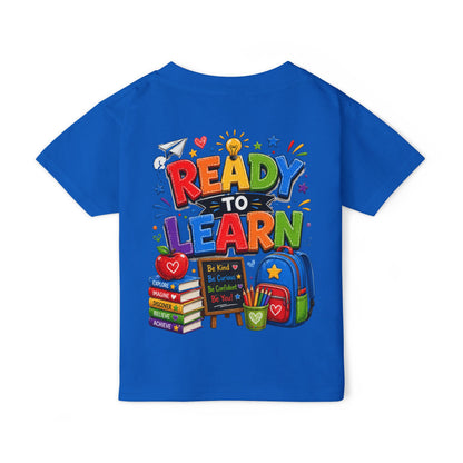 Toddler T-Shirt — "Ready to Learn" Colorful Back-to-School Design