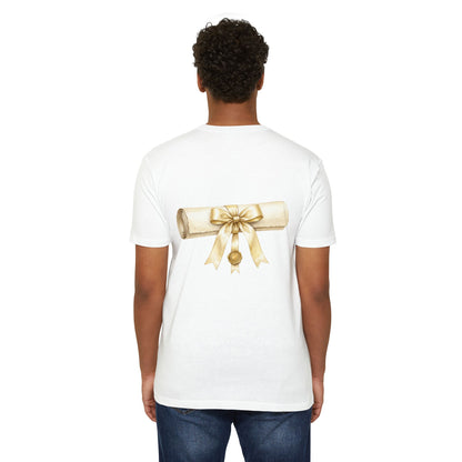 Graduation Scroll T-Shirt — Gold Ribbon Diploma Tee