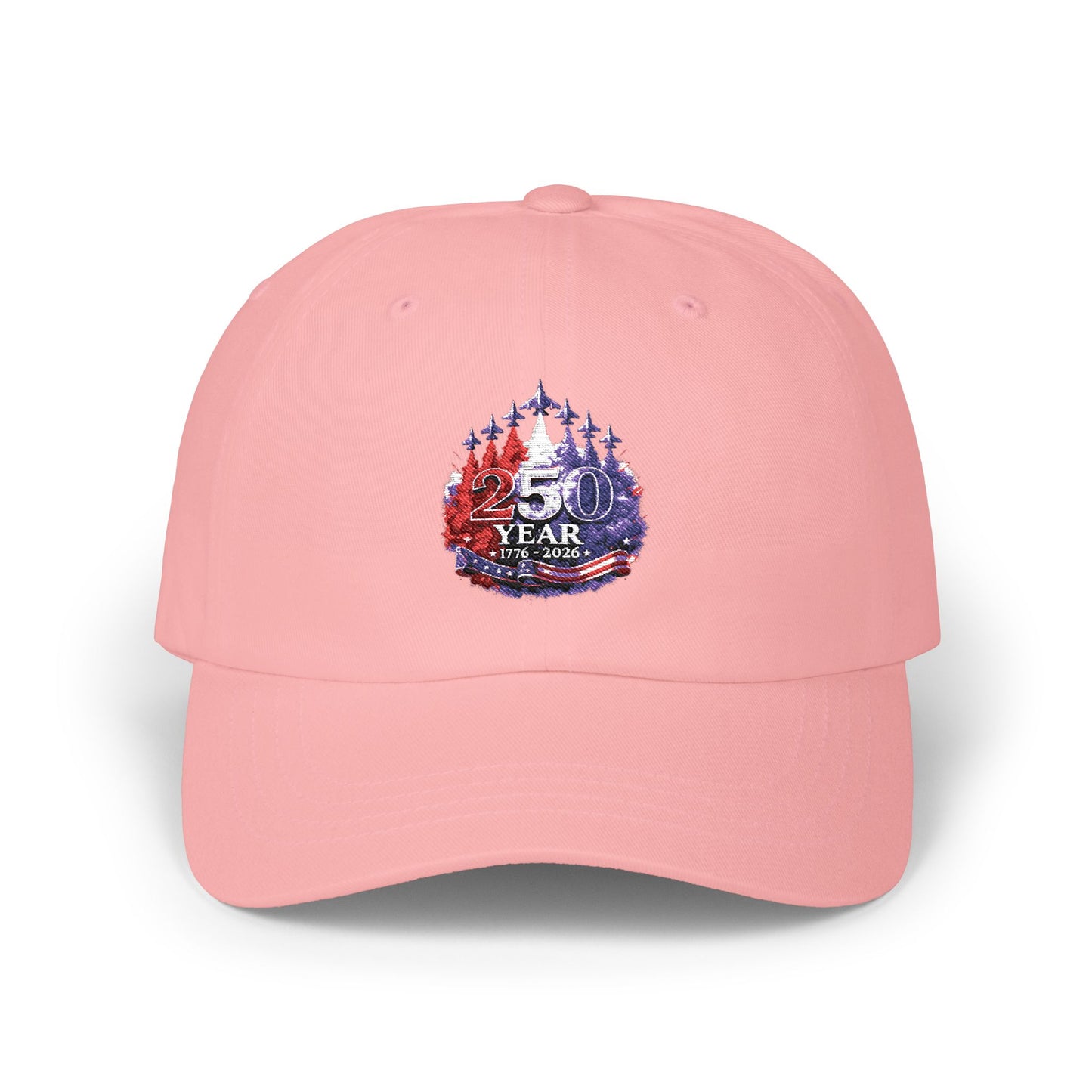 25 Year Anniversary Dad Cap – Patriotic Crest Embroidered White Baseball Hat