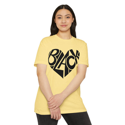 Black Heart T-Shirt – Bold Typography Heart Graphic
