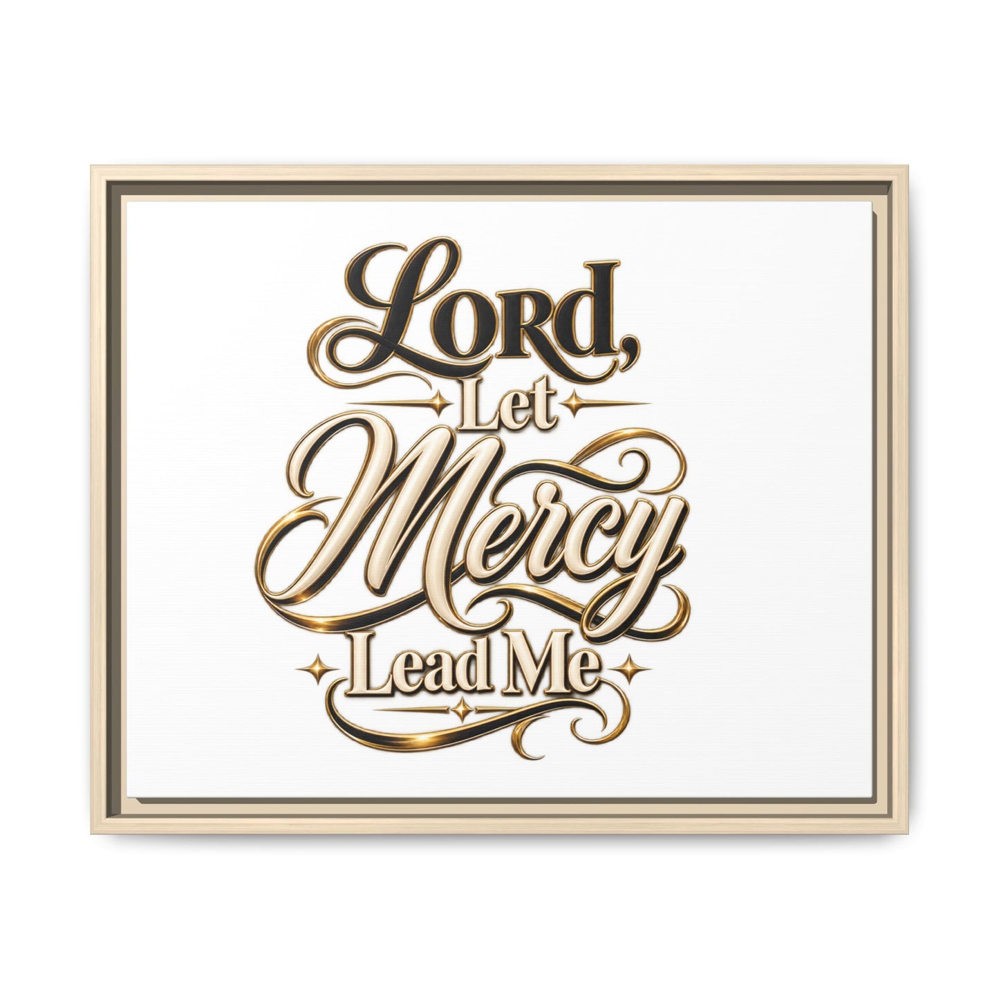Framed Canvas Wall Art – "Lord, Let Mercy Lead Me" Inspirational Scripture Print