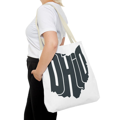 Ohio State Outline Tote Bag — Retro Ohio Text Graphic Tote