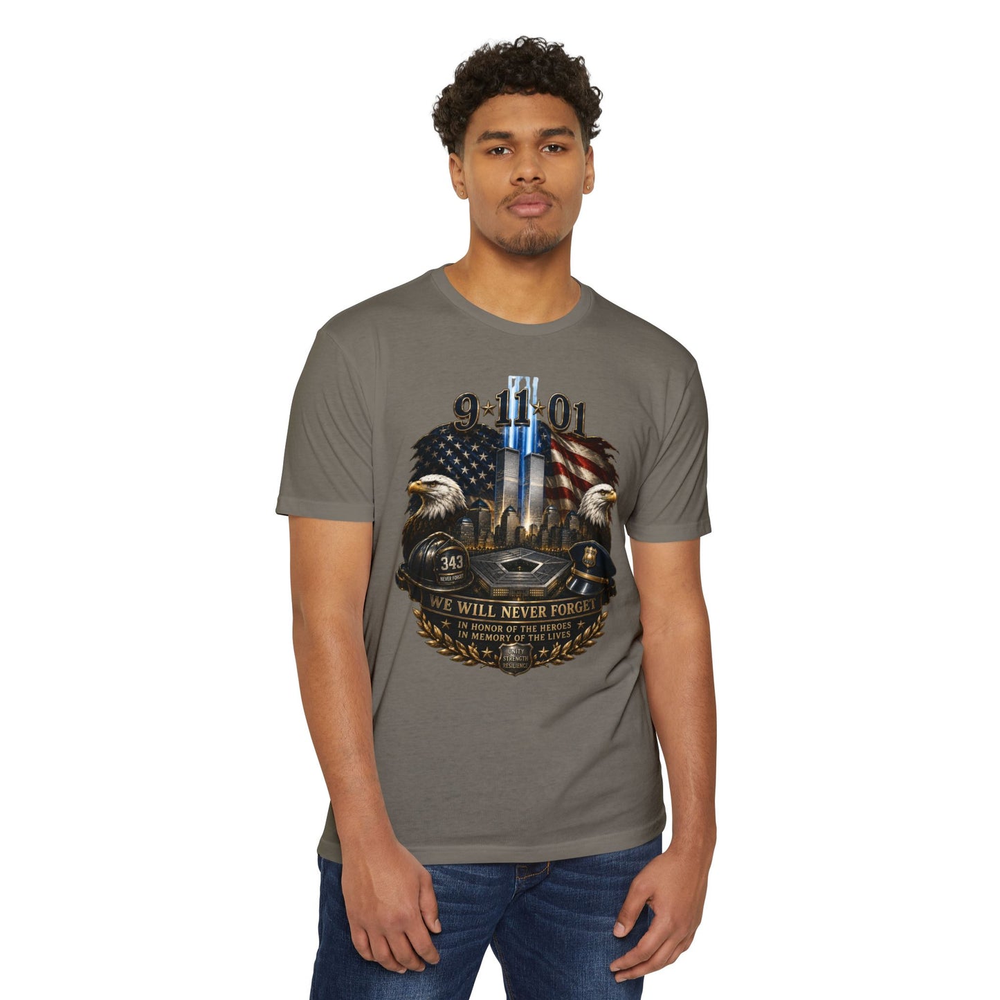 9/11 We Will Never Forget Memorial T-Shirt