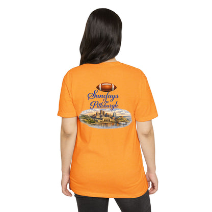 Sundays in Pittsburgh T‑Shirt — Vintage Football City Skyline Tee