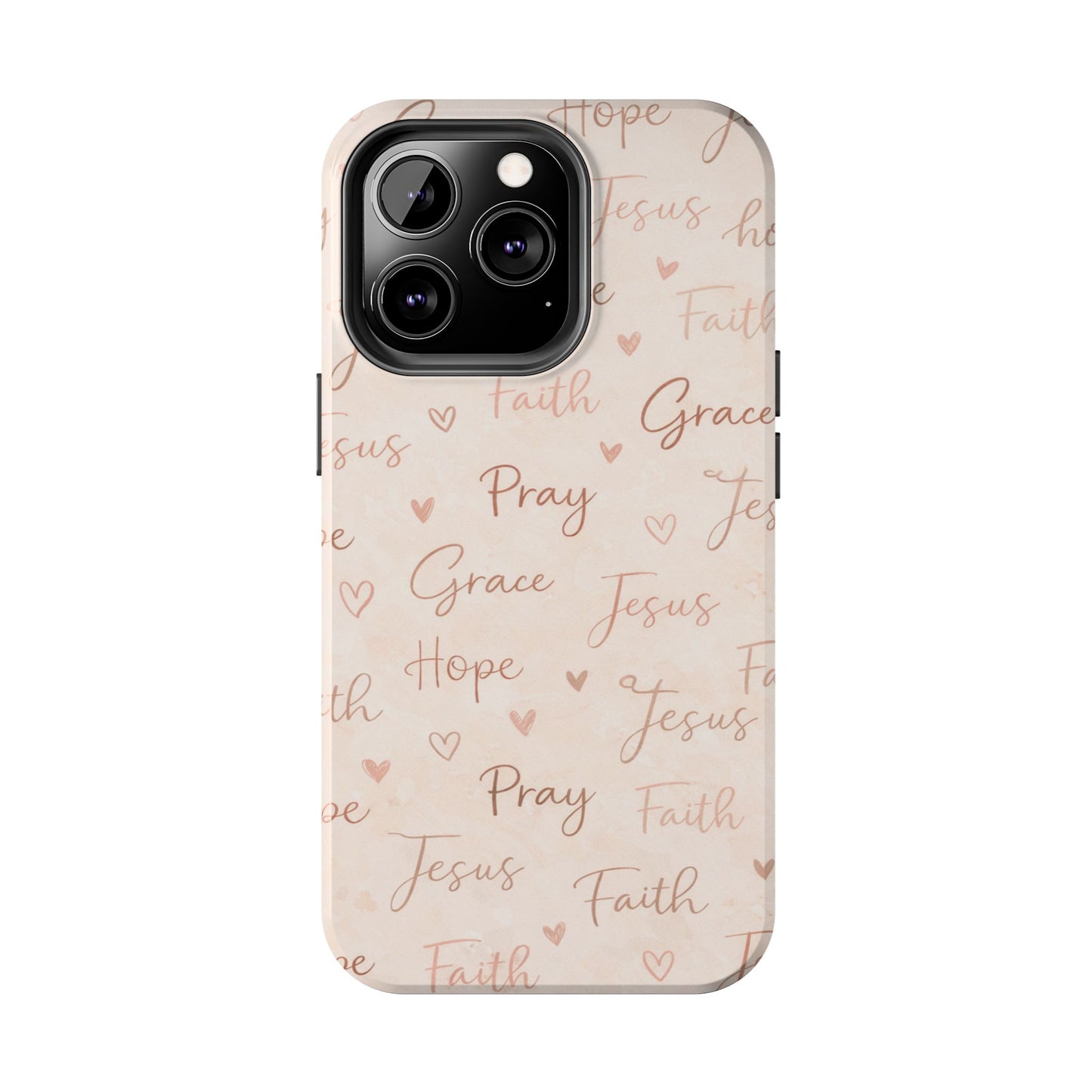 Pray Grace Hope Phone Case | Christian Floral iPhone Case