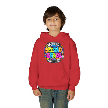 Second Grade Kids' Hoodie - "Watch Out Second Grade Here I Come" Back-to-School Sweatshirt
