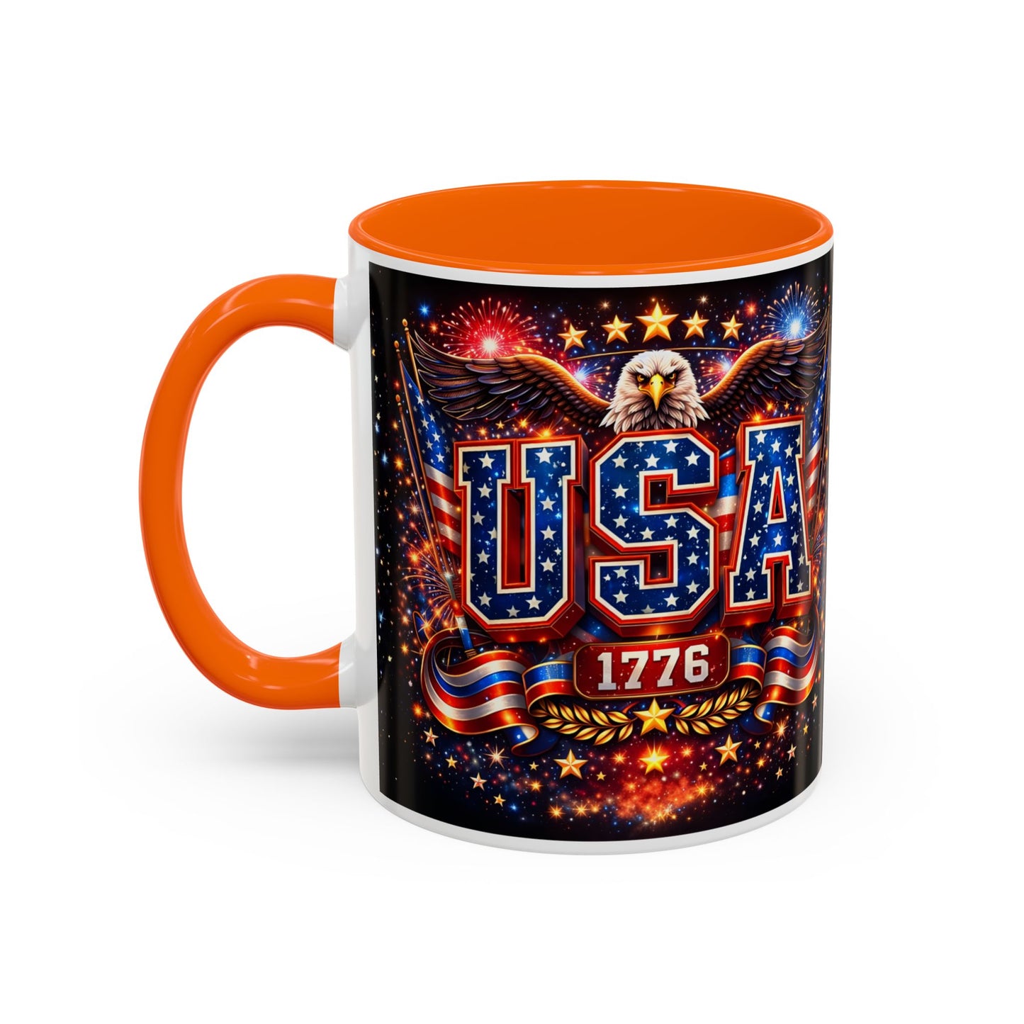 USA Eagle Coffee Mug – Patriotic 1776 Accent Mug (11/15oz)