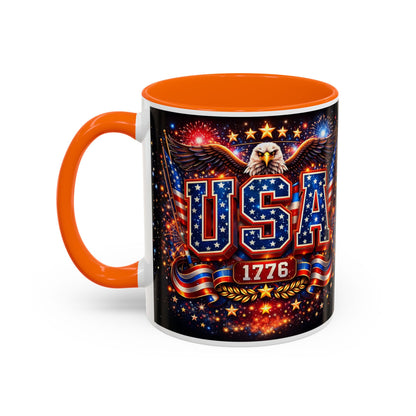 USA Eagle Coffee Mug – Patriotic 1776 Accent Mug (11/15oz)