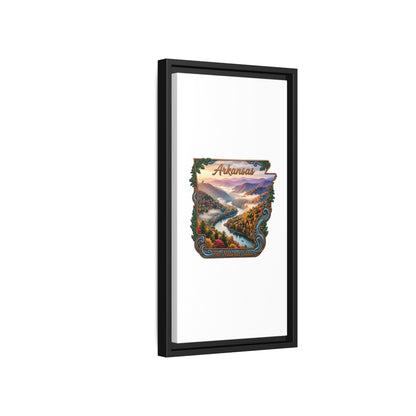 Arkansas Scenic State Map Canvas — "The Natural State" Framed Wall Art