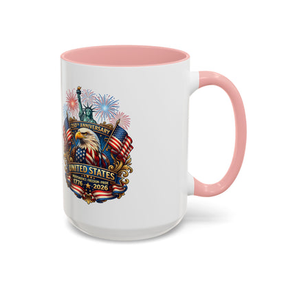 Patriotic Coffee Mug — United States 250th Anniversary Eagle & Fireworks (11/15oz)
