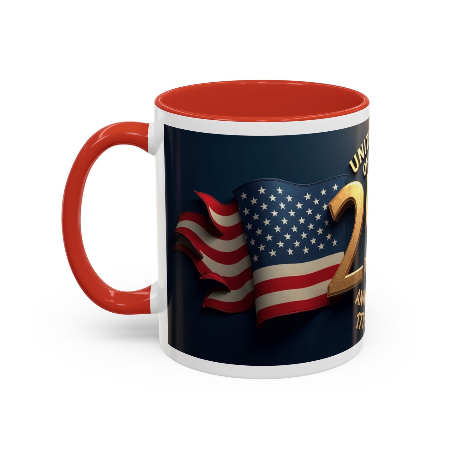 250th Anniversary Coffee Mug — United States of America 1776–2026 Patriotic Accent Mug