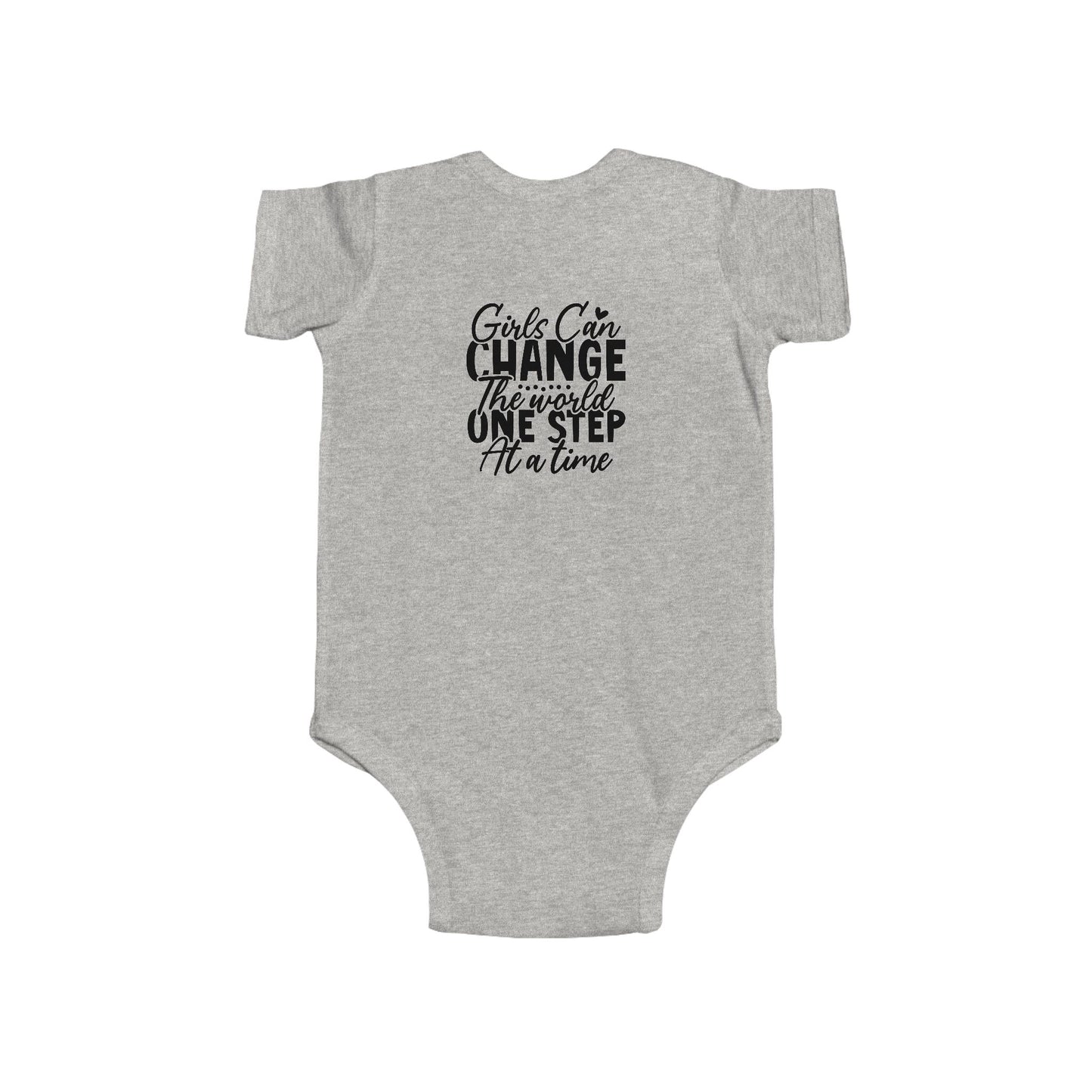 Infant Bodysuit - "Girls Can Change the World One Step at a Time" Inspirational Baby Onesie