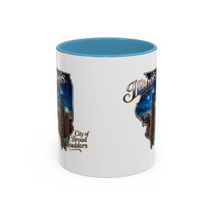 Illinois Skyline Accent Coffee Mug – City of Broad Shoulders Chicago Design (11/15oz)