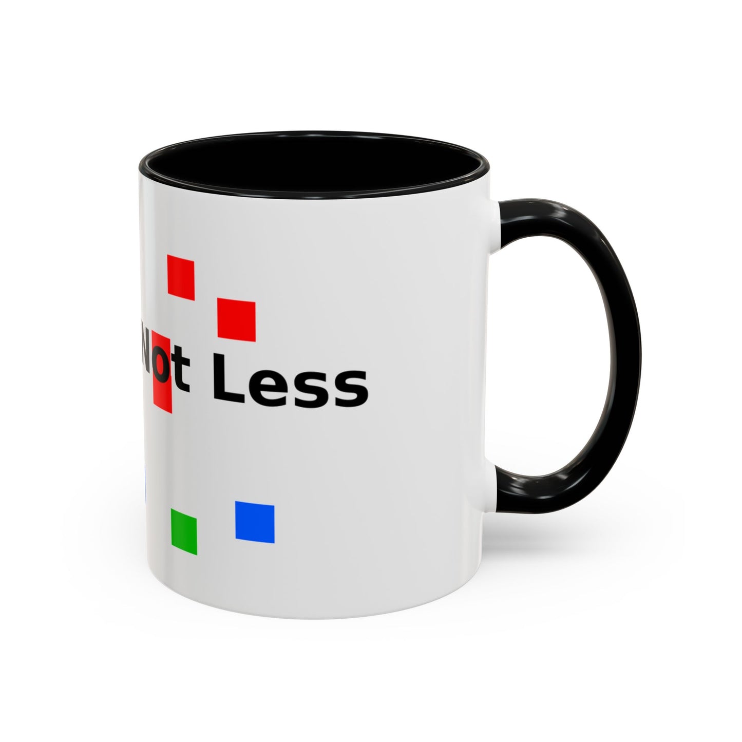 Accent Coffee Mug — 'Different Not Less' Pride-Inclusive Color Block Design (11/15oz)