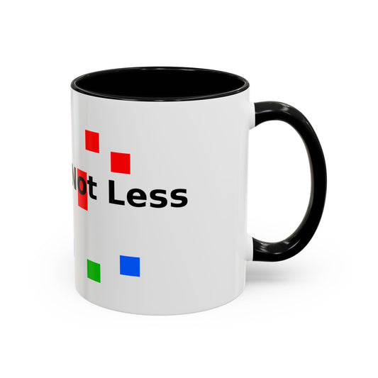 Accent Coffee Mug — 'Different Not Less' Pride-Inclusive Color Block Design (11/15oz)