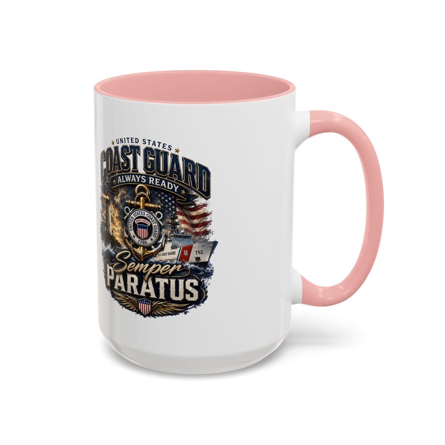 Coast Guard Semper Paratus Accent Coffee Mug – Patriotic Military Gift (11/15oz)