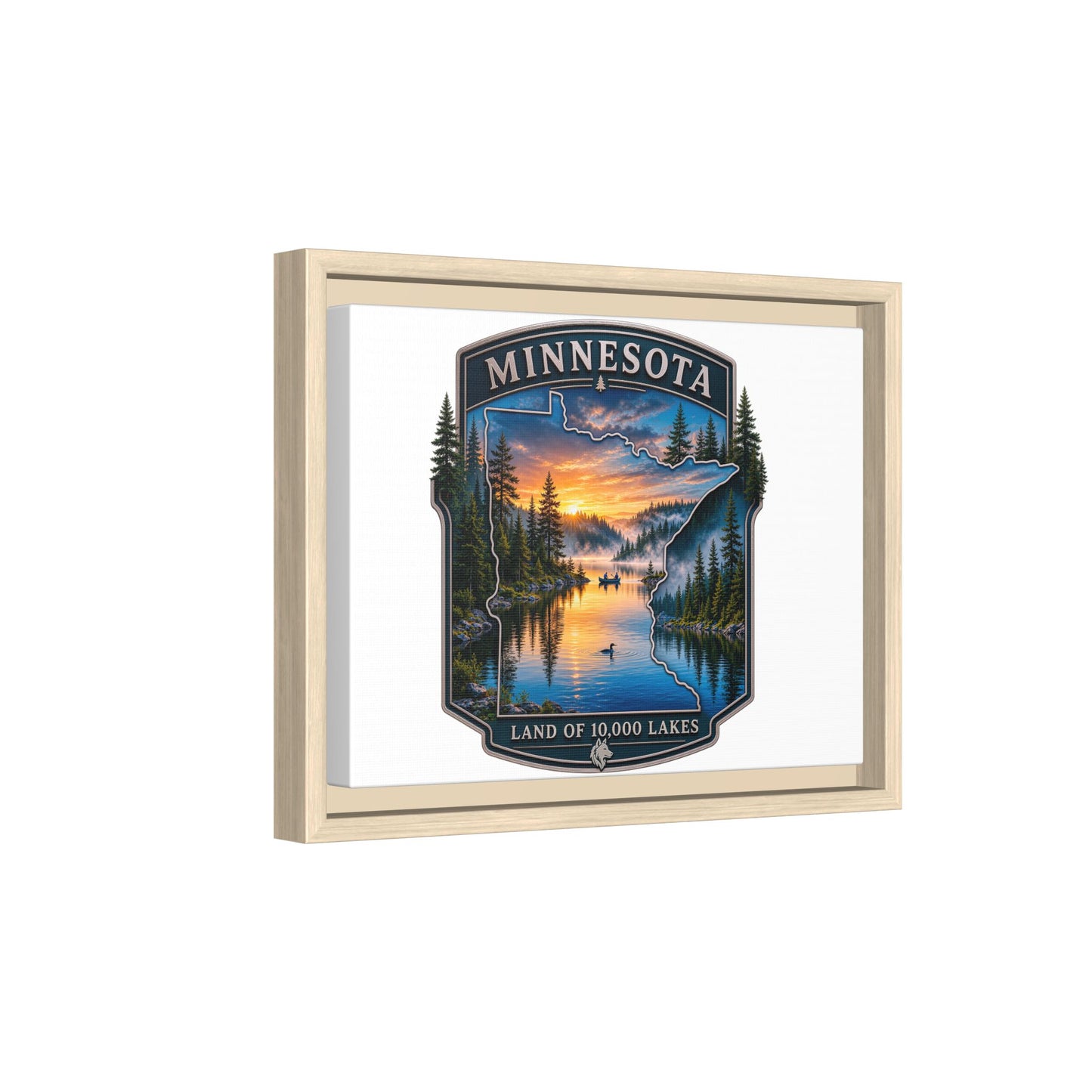 Minnesota Lakes Matte Canvas Print (Framed) — 'Land of 10,000 Lakes' Scenic Wall Art