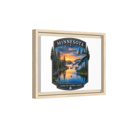 Minnesota Lakes Matte Canvas Print (Framed) — 'Land of 10,000 Lakes' Scenic Wall Art