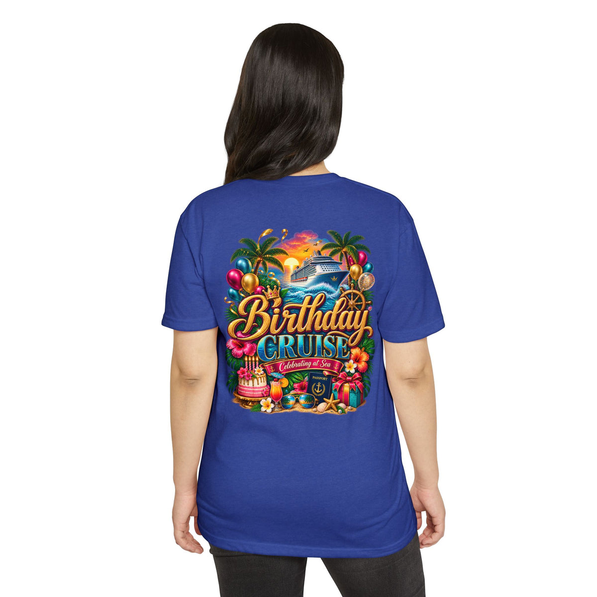 Birthday Cruise T-Shirt — Tropical Celebration Tee with Cruise Ship Design