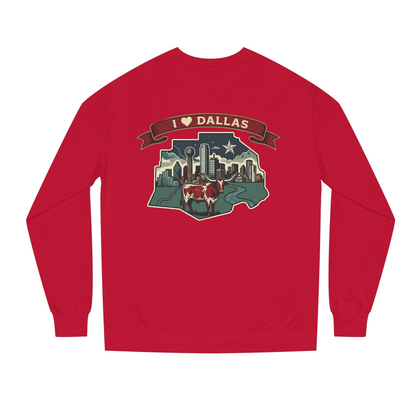 I  Dallas Skyline Sweatshirt — Vintage Texas Cityscape Crewneck
