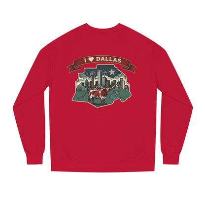 I  Dallas Skyline Sweatshirt — Vintage Texas Cityscape Crewneck