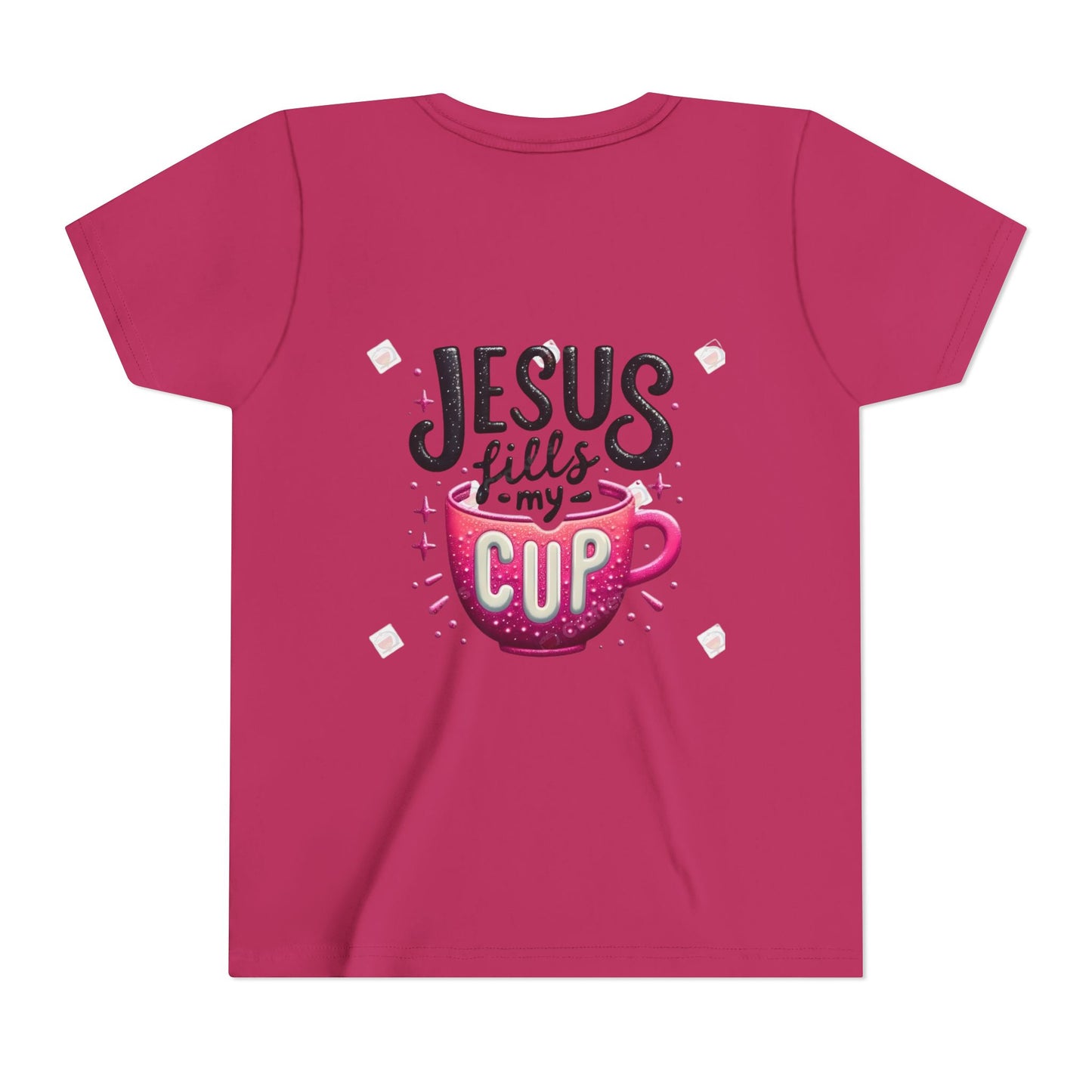 Jesus Fills My Cup Youth Tee — Christian Faith Kids Shirt