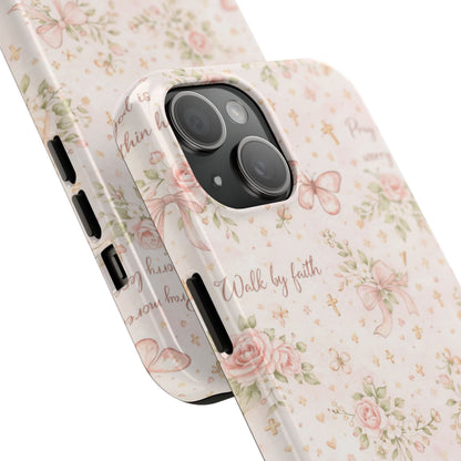 Walk By Faith Phone Case | Christian Floral iPhone Case